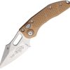 Microtech Auto Stitch S/E Button Lock - Brown Wharncliffe