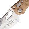 Microtech Auto Stitch S/E Button Lock - Brown Wharncliffe