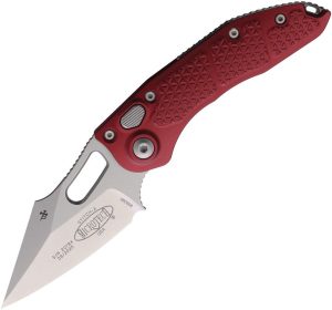 Microtech Auto Stitch S/E Button Lock - Merlot Wharncliffe