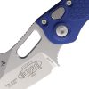 Microtech Auto Stitch S/E Button Lock - Navy Wharncliffe