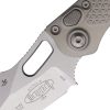 Microtech Auto Stitch S/E Button Lock - Gray M390 Stonewash