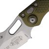 Microtech Auto Stitch S/E Button Lock - OD Green Wharncliffe
