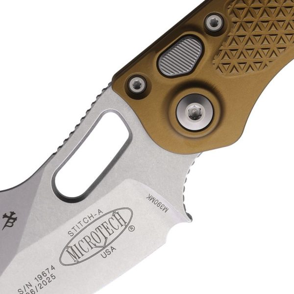 Microtech Auto Stitch S/E Tan Aluminum Wharncliffe