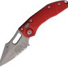 Microtech Auto Stitch Apocalyptic Red Partially Serrated