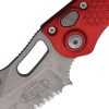 Microtech Auto Stitch Apocalyptic Red Partially Serrated