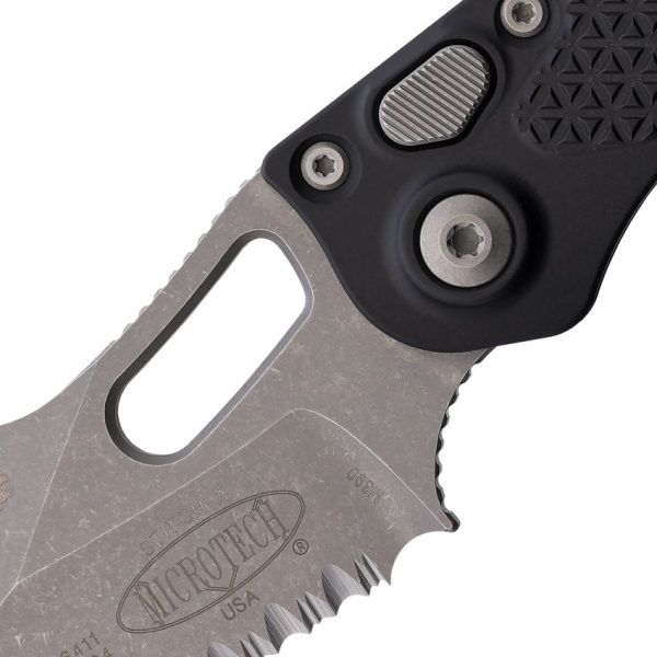 Microtech Auto Stitch Apocalyptic Partially Serrated