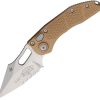 Microtech Auto Stitch S/E Button Lock Brown Aluminum