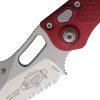 Microtech Auto Stitch S/E Button Lock Merlot Aluminum