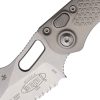 Microtech Auto Stitch S/E Button Lock Gray Aluminum