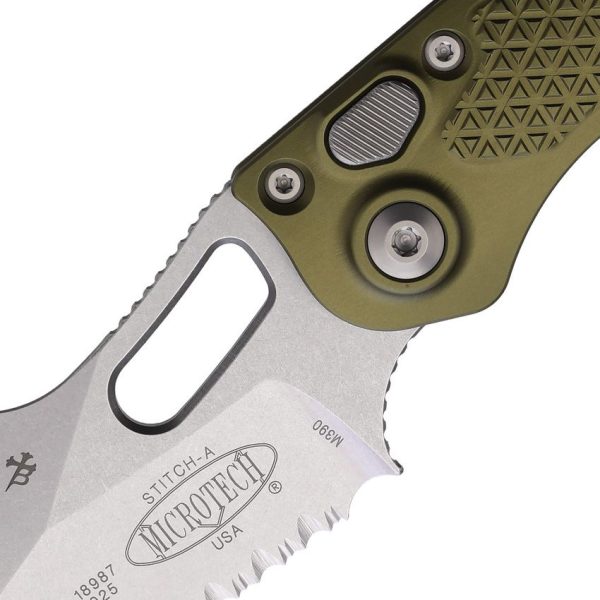 Microtech Auto Stitch Button Lock OD Bohler M390