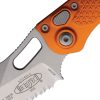Microtech Auto Stitch S/E Button Lock Orange Aluminum