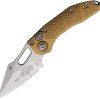 Microtech Auto Stitch S/E Button Lock Tan Wharncliffe