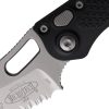 Microtech Auto Stitch S/E Black Partially Serrated