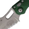 Microtech Auto Stitch S/E Button Lock Emerald Green