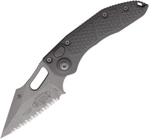 Microtech Auto Stitch S/E Button Lock Apocalyptic Gray