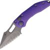 Microtech Stitch S/E Button Lock Folding Knife Purple 3.75"