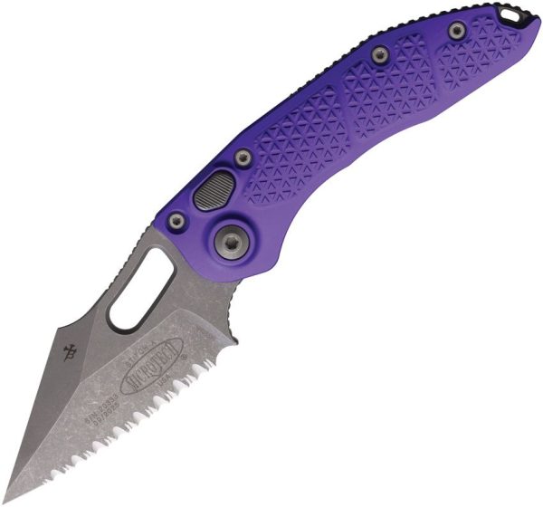 Microtech Auto Stitch S/E Button Lock Apocalyptic Purple