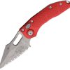 Microtech Auto Stitch S/E Button Lock Apocalyptic Red