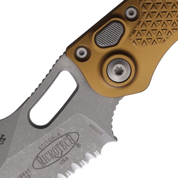 Microtech Auto Stitch S/E Button Lock Apocalyptic Tan