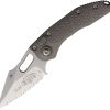 Microtech Auto Stitch S/E Button Lock Stonewash Gray