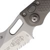 Microtech Auto Stitch S/E Button Lock Stonewash Gray