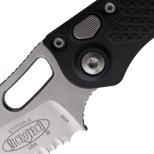 Microtech Auto Stitch S/E Button Lock FS Black
