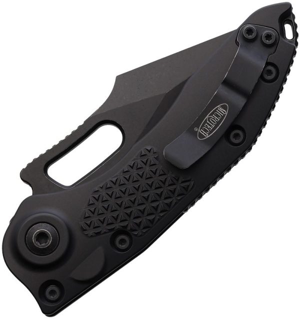 Microtech Auto Stitch S/E Button Lock Apocalyptic Black