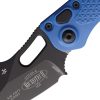 Microtech Auto Stitch S/E Blue Aluminum Button Lock Knife
