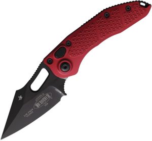 Microtech Auto Stitch S/E Merlot Button Lock Automatic Knife