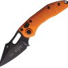 Microtech Auto Stitch S/E Orange Aluminum Button Lock Knife