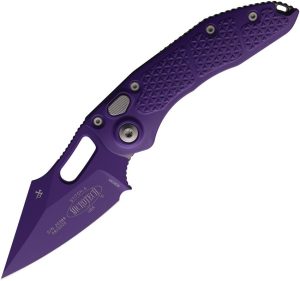 Microtech Auto Stitch Button Lock Purple Cerakote Wharncliffe