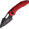 Microtech Auto Stitch Button Lock Red Handle Black DLC