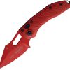Microtech Auto Stitch Button Lock Red Cerakote Wharncliffe