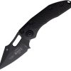 Microtech Auto Stitch Button Lock Black Aluminum Wharncliffe