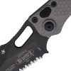 Microtech Auto Stitch Partially Serrated Gray Handle Button Lock