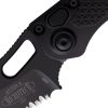 Microtech Auto Stitch Partially Serrated Black Oxide Button Lock