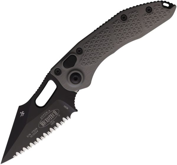 Microtech Auto Stitch S/E Tactical - Black Serrated M390MK