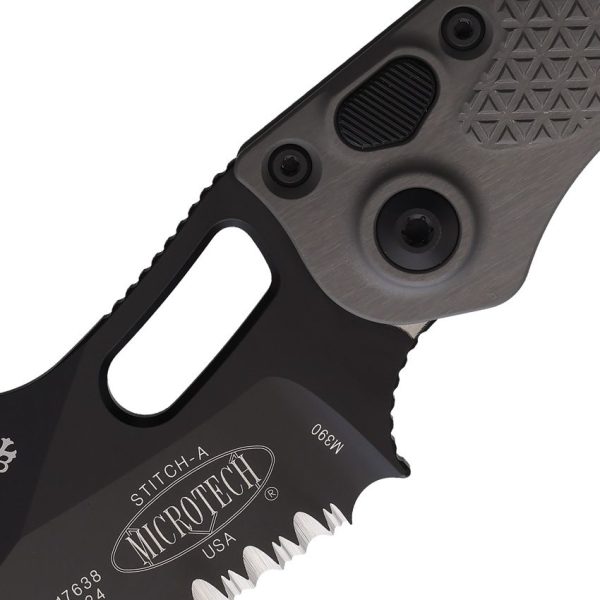 Microtech Auto Stitch S/E Tactical - Black Serrated M390MK