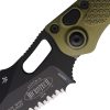 Microtech Auto Stitch S/E Button Lock - OD Green Wharncliffe