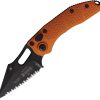 Microtech Auto Stitch S/E Button Lock - Tangerine Wharncliffe