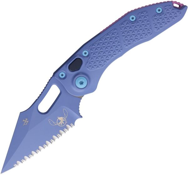 MCT1693SIS.jpg Microtech Auto Stitch S/E Button Lock - Light Blue & Pink