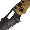 Microtech Auto Stitch S/E Button Lock - Tan Wharncliffe