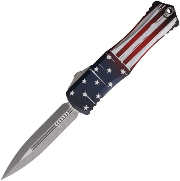 Microtech Auto Hera II OTF Dagger - American Flag Handle