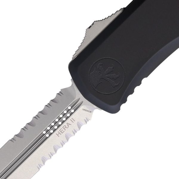 Microtech Auto Hera II OTF Partially Serrated - Black