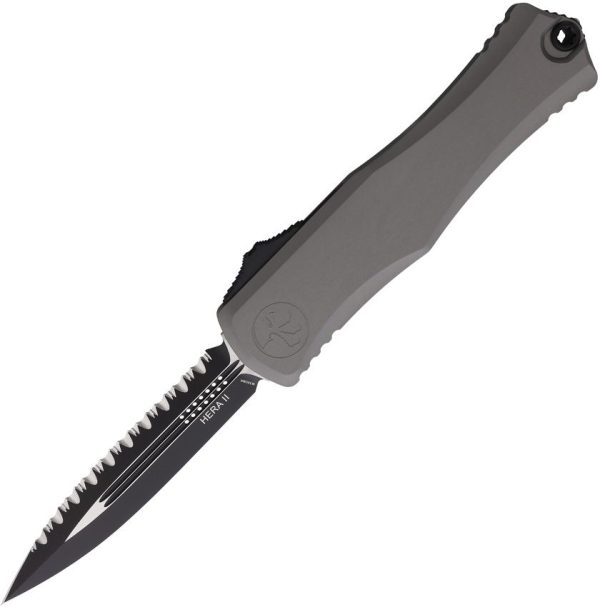 Microtech Auto Hera II OTF Double Edge Serrated Gray