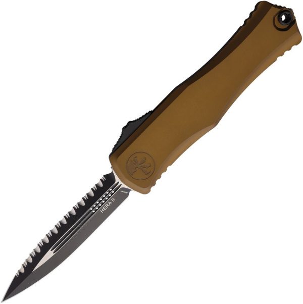 Microtech Auto Hera II OTF Serrated Tan Double Edge