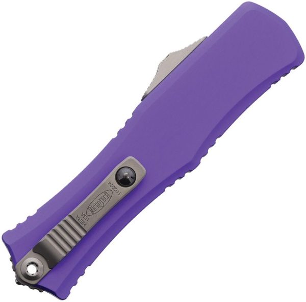 Microtech Hera II Mini OTF Double Edge — Purple Handle