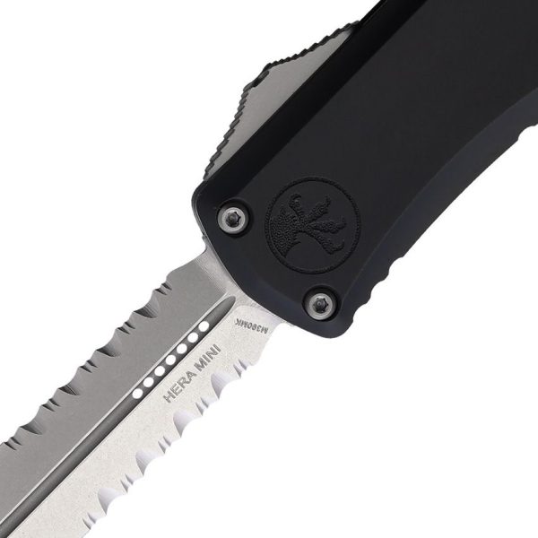 Microtech Auto Hera II Mini D/E Black Partially Serrated