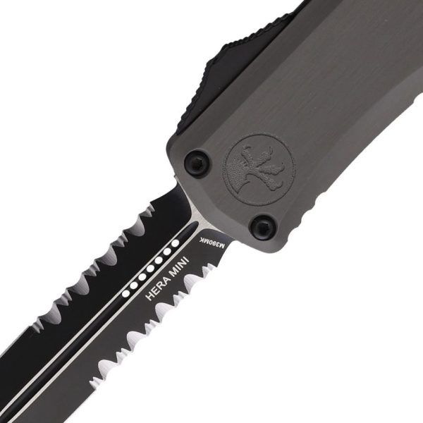 Microtech Hera II Mini OTF - Gray Partially Serrated Steel
