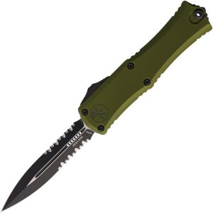Microtech Hera II Mini OTF - OD Green Partially Serrated M390MK